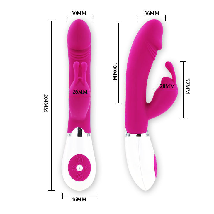 Vibrator von PRETTY LOVE FLIRTATION mit Kaninchen-Design, detailreiche Oberfläche, pinkes Material, für sinnliche Erfahrungen