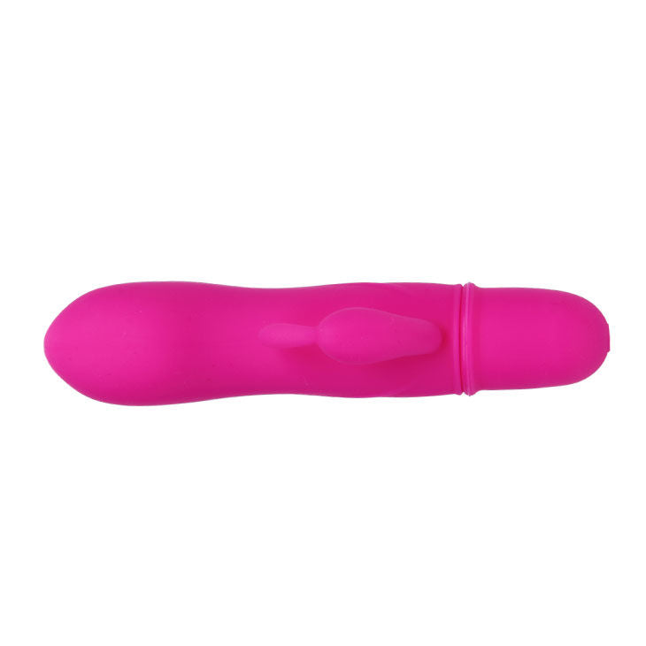 PRETTY LOVE Flirtation Kaninchen-Vibrator Caesar, pinkes Silikon, ergonomisches Design, für intensive Stimulation, USB-Ladung