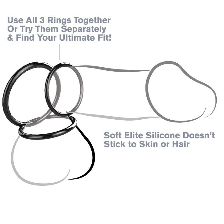 FANTASY C-RINGZ - SILIKON 3 RING STAMINA SET - Muwana