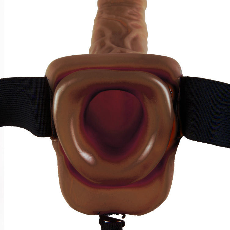 FETISH FANTASY SERIES - 9 HOHL STRAP-ON MIT BLLEN 22,9 CM BRAUN - Muwana
