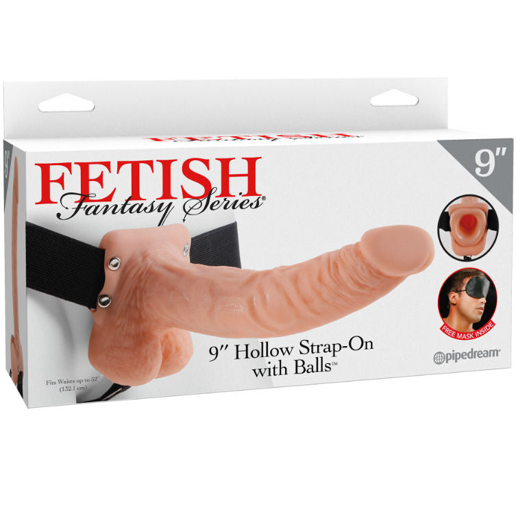 FETISH FANTASY SERIES - 9 HOHL STRAP-ON MIT BLLEN 22,9 CM FLEISCH - Muwana