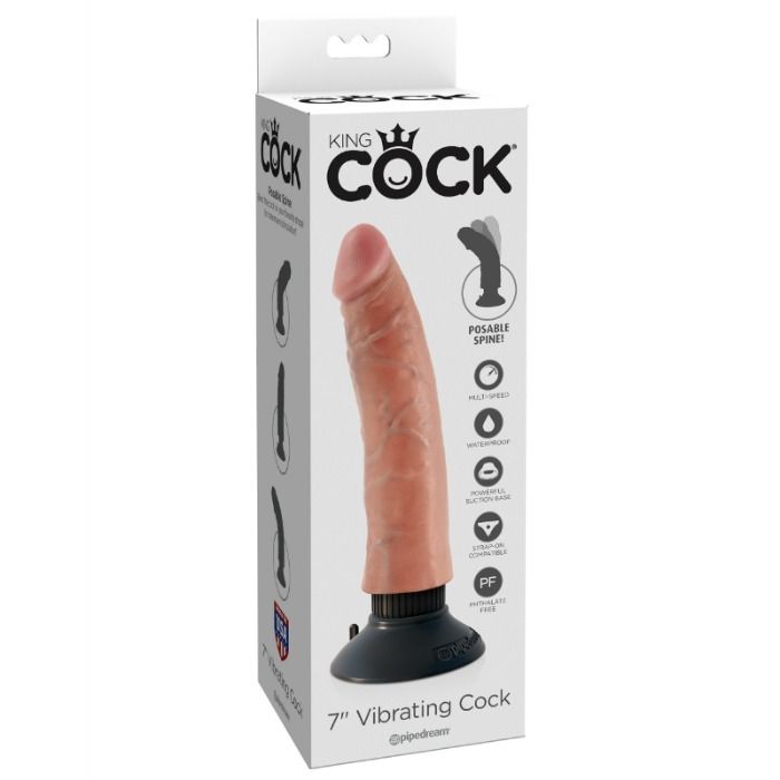KING COCK - VIBRATOR DILDO 7 INCH NATURAL