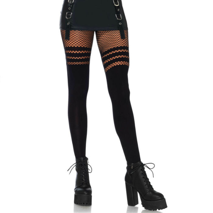 Leg Avenue Pantyhose mit Fischgrät-Design, elegante Strümpfe mit stilvollen Muster, blickdicht und bequem für Damen.