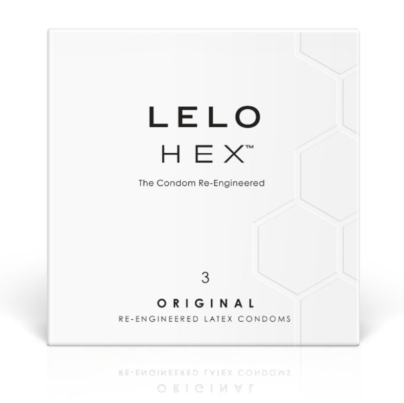 LELO HEX Kondombox mit drei Kondomen, elegante Verpackung, hygienisch und diskret, für sicheren Schutz bei intimen Momenten