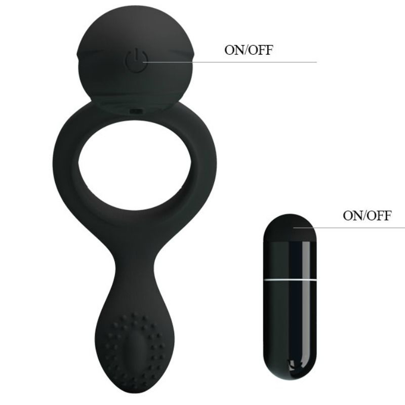 PRETTY LOVE - ETHEL VIBRATING COCK RING WITH STIMULATOR