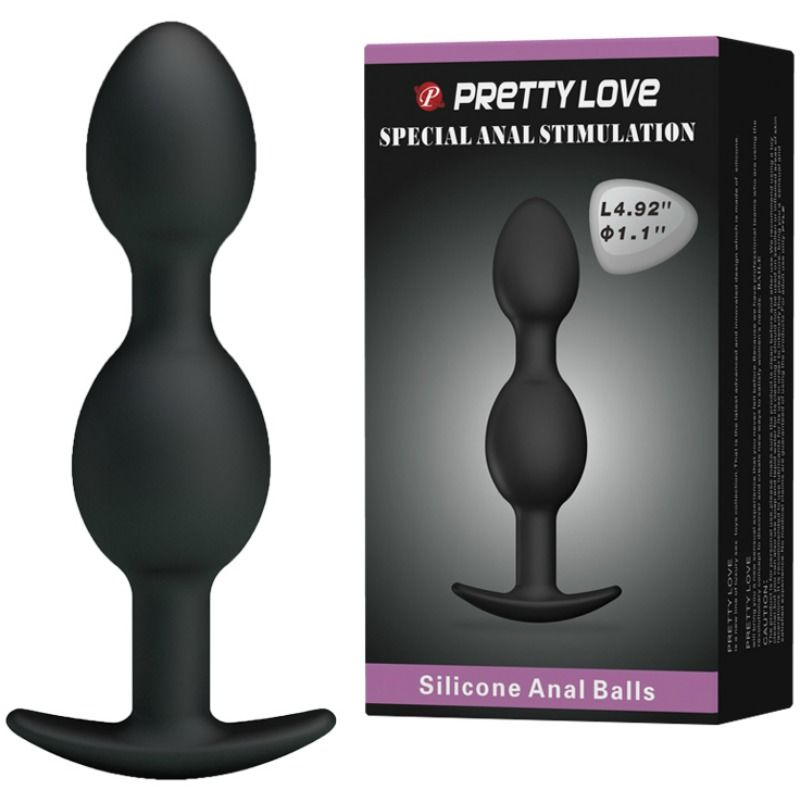 Pretty Love - Silikon Analkugeln 12.5 Cm Schwarz