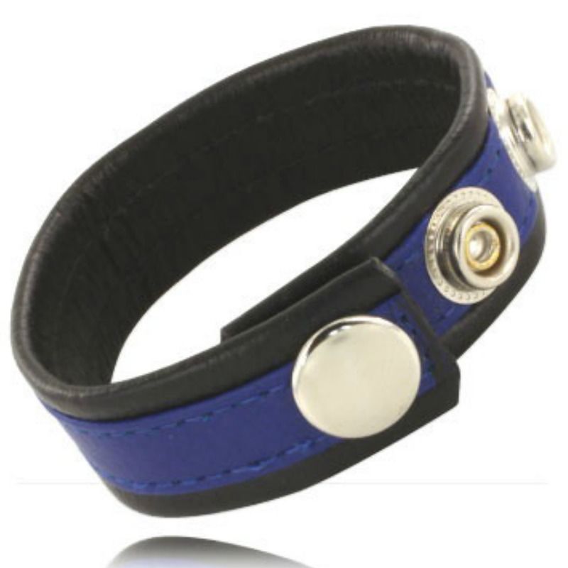 Leather Body - Verstellbarer Ledergurt Fãœr Penis Blau-Schwarz
