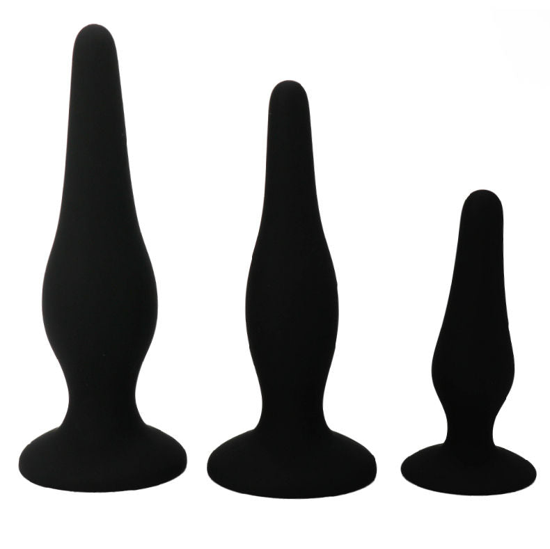 Silikon-Analplugs im PRETTY LOVE Analplugs Initiations Kit, verschiedene Größen und Formen für Anfänger, in hellen Farben.