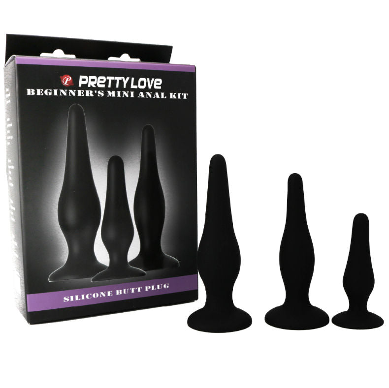 Silikon-Analplugs-Set von PRETTY LOVE, Analeinführungssets mit verschiedenen Größen für Anfänger, vielseitiges Intimpflegezubehör