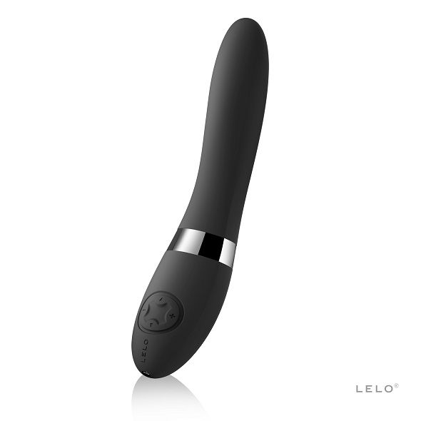 Schwarzer LELO ELISE 2 Vibrator mit eleganten Design und ergonomischer Form, ideal für sinnliche Erfahrungen.