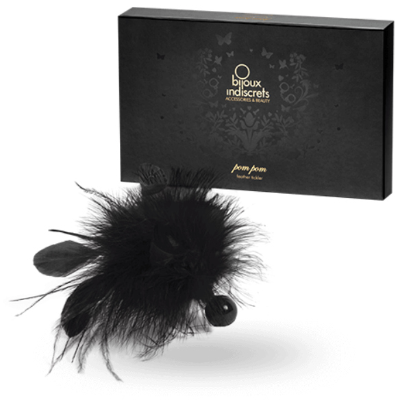 Buntes Bijoux mit Pom-Pom-Federnstaub, handgefertigt und farbenfroh, von BIJOUX INDISCRETS, detailreiche Schmuckperle