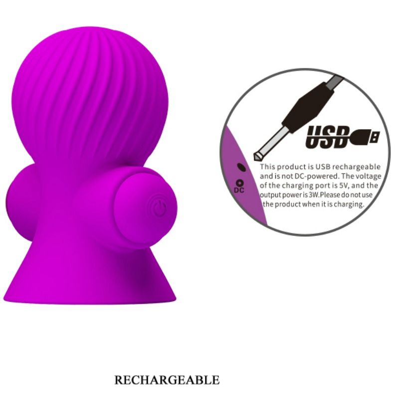 PRETTY LOVE - NIPPLE STIMULATORS 12M PURPLE VIBRATION