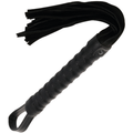 DARKNESS - Schwarze Bondage-Peitsche mit Ledergriff