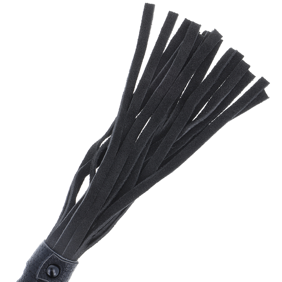 DARKNESS - Schwarze Bondage-Peitsche mit Ledergriff