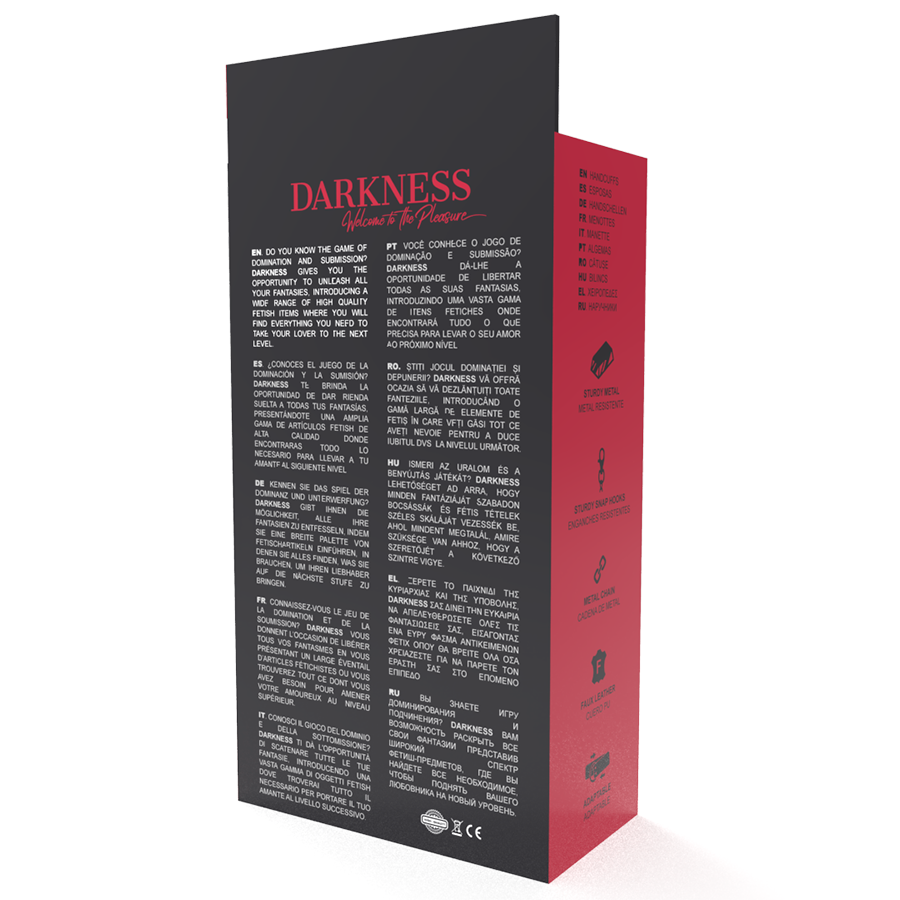DARKNESS - ADJUSTABLE ANKLE AND WRIST CUFFS IN BLACK LEATHER