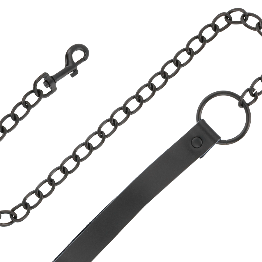 Darkness - Handschellen Und Kragen Aus Schwarzem Leder