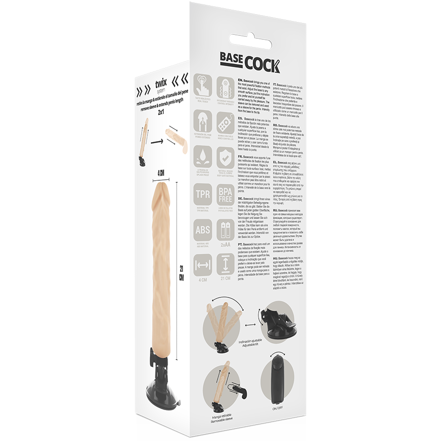 Basecock - Realistischer Vibrator Mit Fernbedienung Natãœrlicher 21 Cm -O- 4 Cm