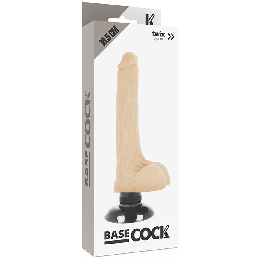 Basecock - Realistischer Vibrator 2-1 Natãœrlich 18.5 Cm -O- 4 Cm