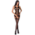 PASSION - WOMAN BS066 SCHWARZER BODYSTOCKING, EINE GRÖSSE