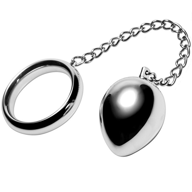 Metal Hard - Cockring 45mm + Kette Mit Metallkugel
