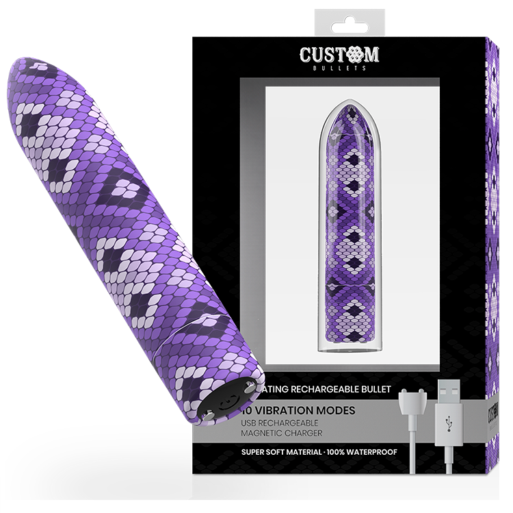 Custom Bullets - Rechargeable Snake Purple Magnetic Bullet 10v