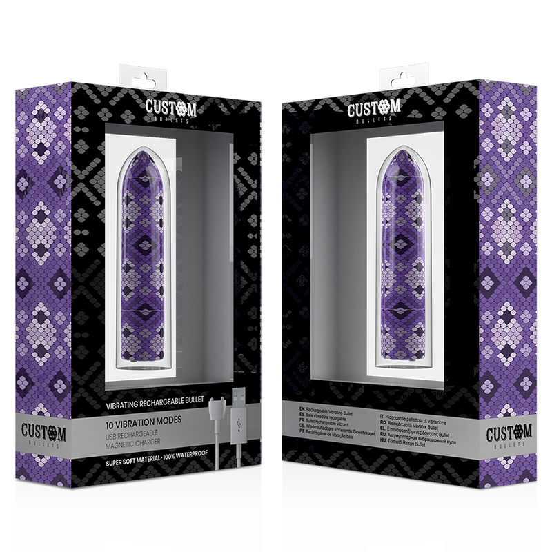 Custom Bullets - Rechargeable Snake Purple Magnetic Bullet 10v