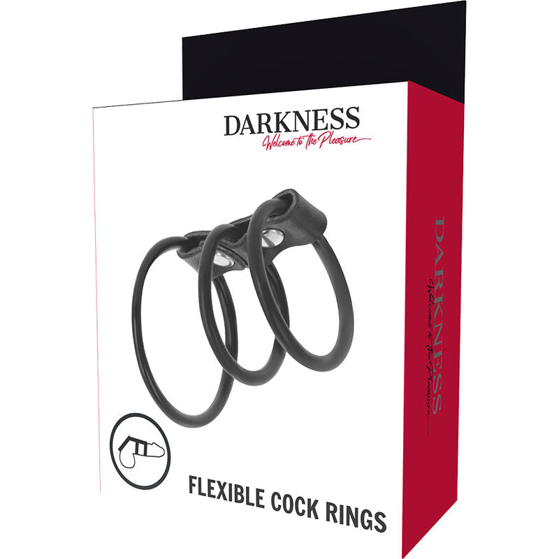 Darkness - Set Aus 3 Flexiblen Penisringen