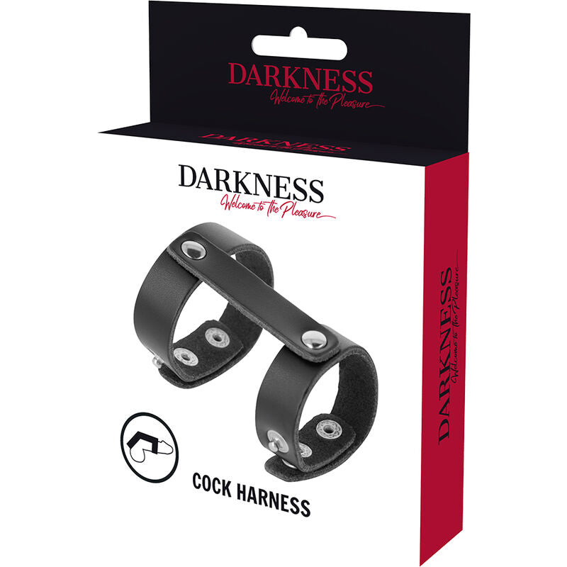 Darkness - Verstellbarer Penis- Und Hodenring Aus Leder
