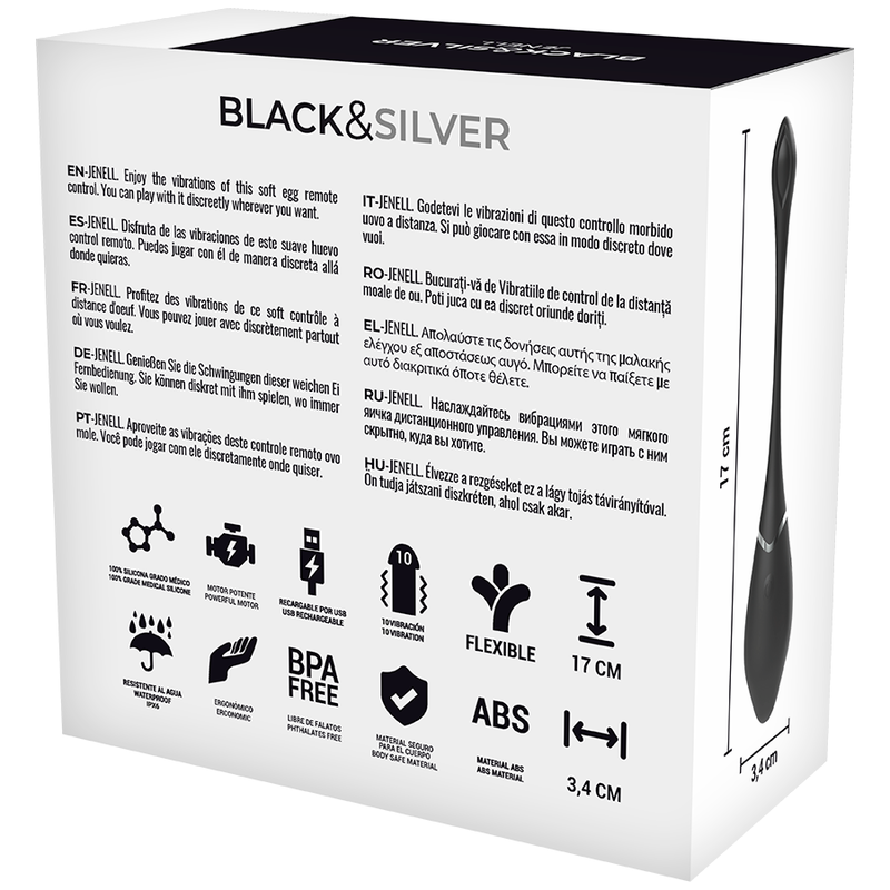 Black&Silver - Jenell Wiederaufladbares Vibrierei