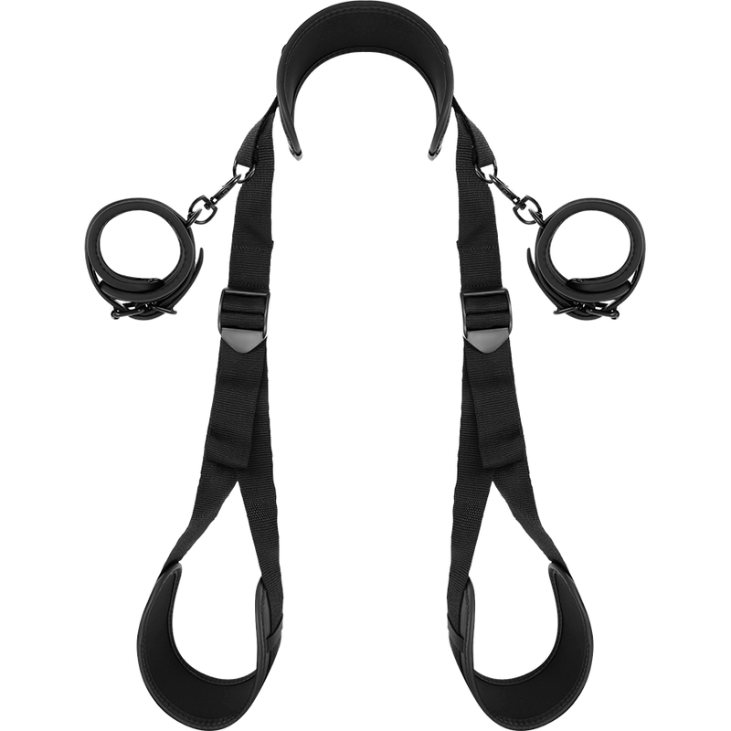 FETISH SUBMISSIVE - POSITION WITH OPEN LEGS AND HANDCUFFS WITH NEOPRENE LINING