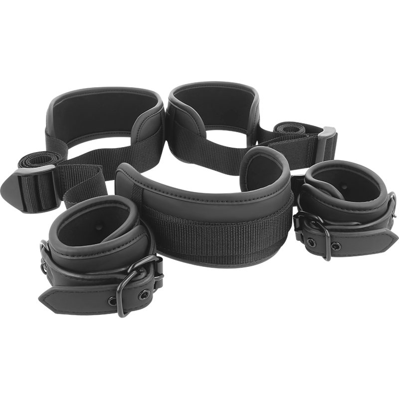 FETISH SUBMISSIVE - POSITION WITH OPEN LEGS AND HANDCUFFS WITH NEOPRENE LINING