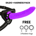 DELTA CLUB - TOYS HARNESS + DONG LILA SILIKON 23 CM -O- 4.5 CM
