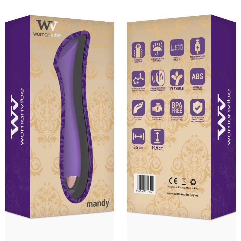 WOMANVIBE - MANDY "G" SPOT SILICONE RECHARGEABLE VIBRATOR