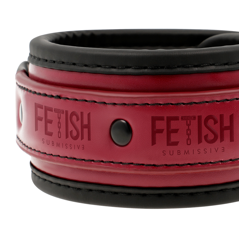Fetish Submissive Dark Room - Handschellen Aus Veganem Leder Mit Neoprenfutter