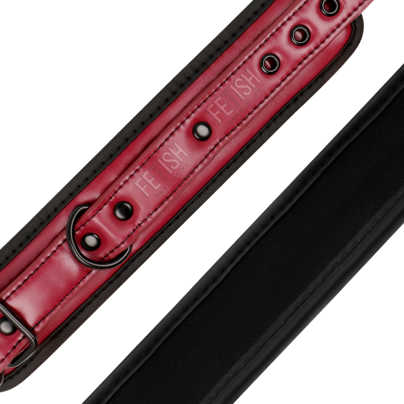 Fetish Submissive Dark Room - Handschellen Aus Veganem Leder Mit Neoprenfutter