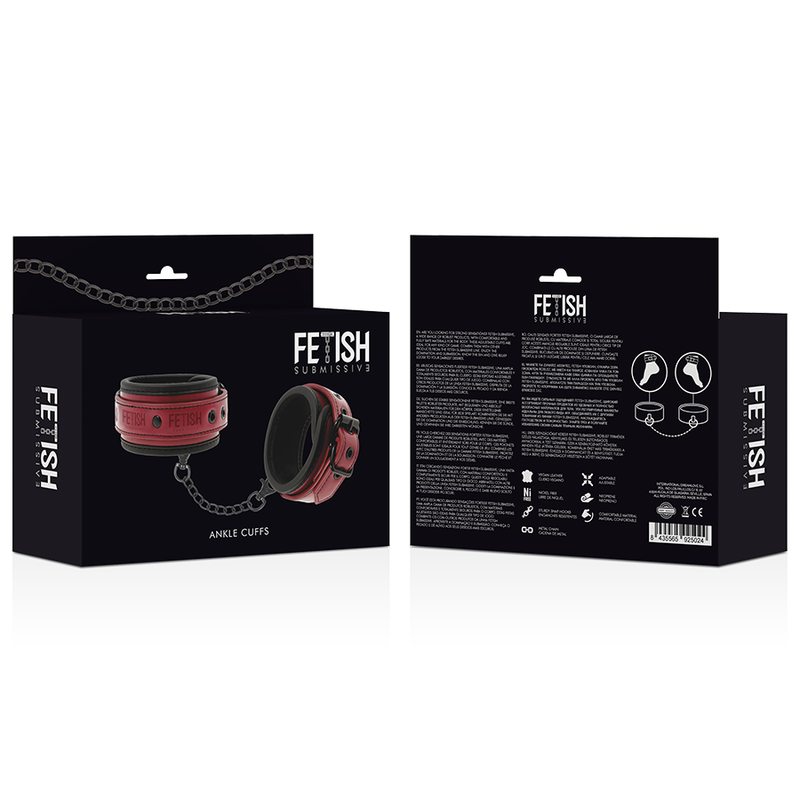 Fetish Submissive Dark Room - Knã–Chelhandschellen Aus Veganem Leder Mit Neoprenfutter