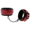 Fetish Submissive Dark Room - Knã–Chelhandschellen Aus Veganem Leder Mit Neoprenfutter