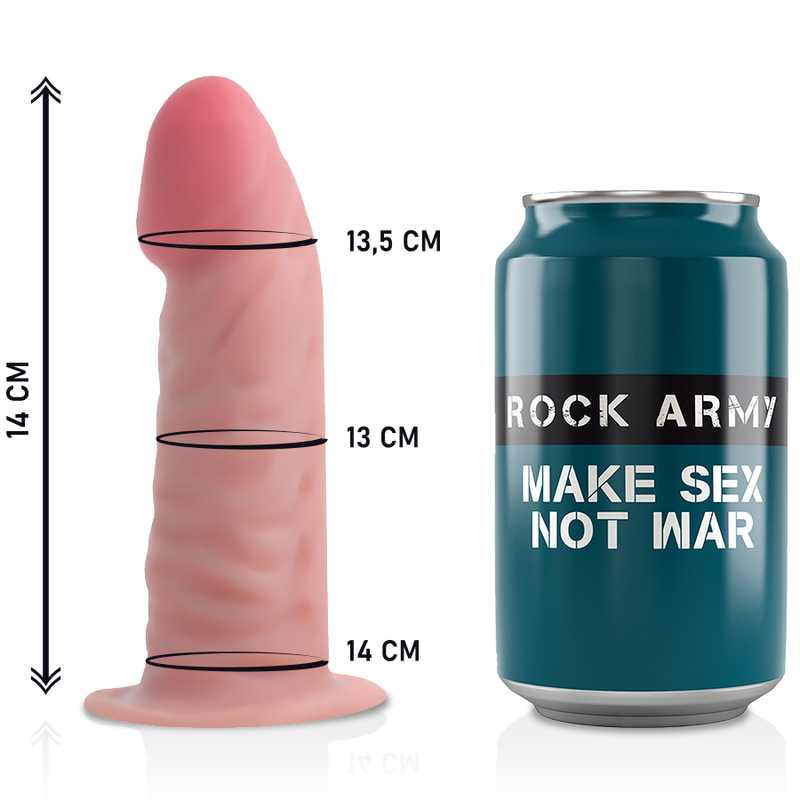 Rockarmy - Gurt + Dual Density Tiger Realistischer Dildo 14 Cm -O- 4.46 Cm