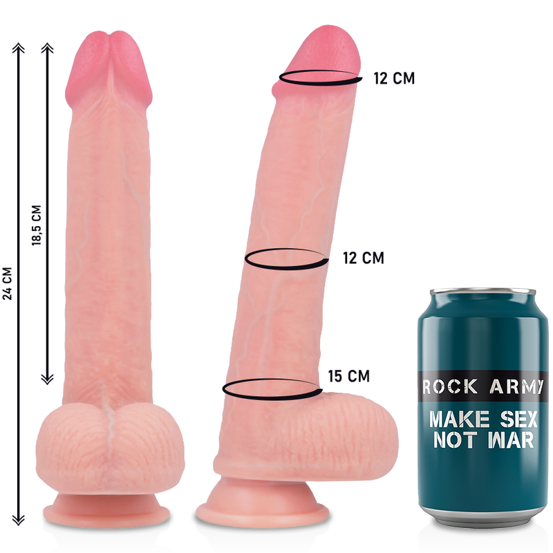 Rockarmy - Arn S + Flüssiger Silikon Dildo Premium Kingcobra 24 Cm -O- 4.77 Cm