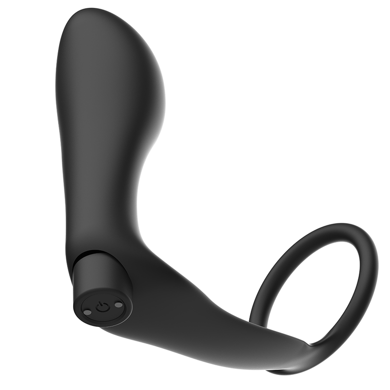 ADDICTED TOYS - REMOTE CONTROL COCK RING ANAL PLUG BLACK RECHARGEABLE